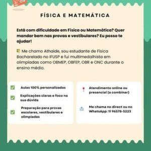 Aulas online – Matemática e Física.